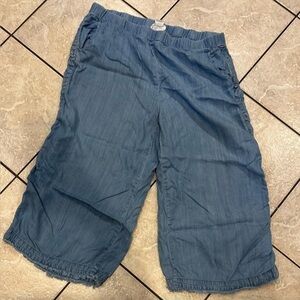 For the Republic Wide Leg Chambray Cropped Pull On Pants Size Large